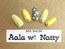アラ ウィー ナッティー ネイル 北千住店(Aala wi Natty nail)/花柄×ギンガムチェックネイル