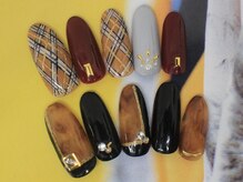 ネイルサロンセレーネ(Selene)/チェック　べっこうネイル