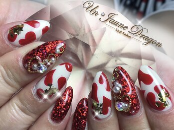 アン ジョーヌドラゴ/手書きアート☆ハートネイル