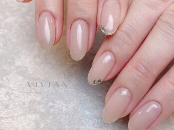 ヴィヴィアン ネイル(Vivian nail)/ラメ　フレンチ