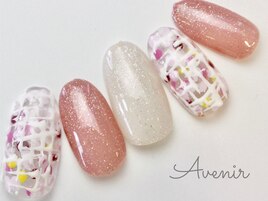 カラフルツイードネイル