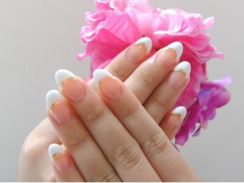 ネイルサロンミキ 横浜(MIKI)/王道ラメラインスカルプフレンチ