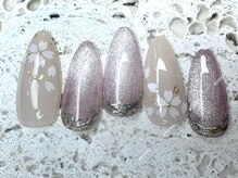 モモネイル(MOMO nail)/春色ネイル，桜，ニュアンス，