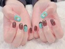 ＃チョコミント　＃アイスネイル