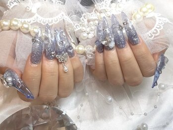 キラキラ☆クリアブルーネイル