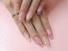 ネイルサロンミキ 横浜(MIKI)/ピンクホログラムスカルプクリア