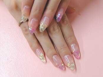 ネイルサロンミキ 横浜(MIKI)/ピンクホログラムスカルプクリア