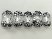 ネイルメゾン 天神店(NAIL MAISON)/ブラックもやもやラメグラ¥5000