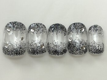 ネイルメゾン 天神店(NAIL MAISON)/ブラックもやもやラメグラ¥5000