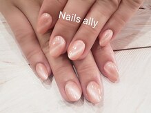 ネイルズアリー 立川店(Nails ally)/マグネットジェル×ベージュ