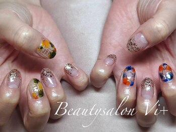 お客様ネイル　フラワーアート