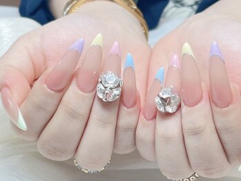キャンディーネイル(candy nail)の写真/【チップ長さだし】で叶える持ち込みデザイン♪*カラー&SNSパーツ大量！やり放題◆ワンホン韓国ネイルOK
