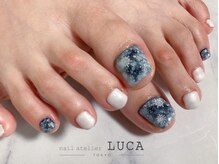 ネイルアトリエルカ(nail atelier LUCA)/W-444　マット雪の結晶ネイル