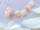 フラワー　花　フット　パステル