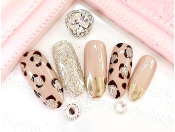 ヒロネイル(Hiro Nail)/アニマル柄ミラーフレンチ