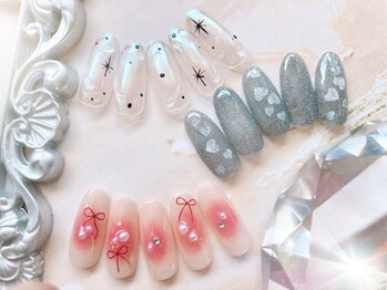 エスフィーネイルサロン リシェル(Esfy nailsalon Richer)の写真/NEW☆【ワンホン定額アート¥6500】大人気のワンホンネイルを定額で♪宝石のようにきらめく指先を叶えます★