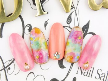 ネイルサロン ディーバ ギンザ(Nail salon Diva GINZA)/カラフルフラワー¥9500