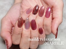 ネイルアンドリラクゼーション マーブル(MARBLE)/ミラーネイル(持ち込み¥7,700)