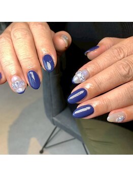 ビー 高槻(be)/ドットネイル/クリアフレンチ