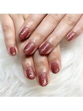 マイオティック ネイル(miotic nail)/ピンクレッドグリッター