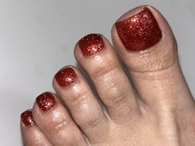 フットネイル/赤/フラッシュ