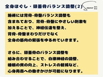 ソウノ 御茶ノ水(Souno)/全身ほぐし・頭蓋骨の調整(2)