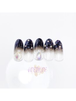 アネモネ(ANEMONE)/キラキラ黒グラデネイル☆
