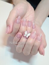 ネイルアンドまつげエクステ専門サロン スリー(THREE)/バタフライネイル
