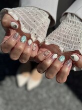 はあとねいる 宇都宮御幸ヶ原店/水色ニュアンスネイル