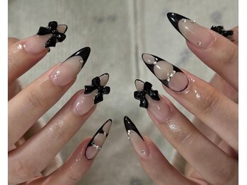 ダークハニー 池袋店(Dark Honey)/リボンと黒のフレンチ