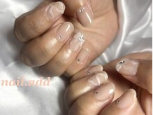 ネイルアド(nail.add)/たらしこみリボンネイル(手描き)