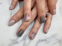 ネイルアトリエルカ(nail atelier LUCA)/M-44 グレージュ大理石ネイル