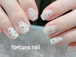 持ち込みぷっくりフラワーネイル
