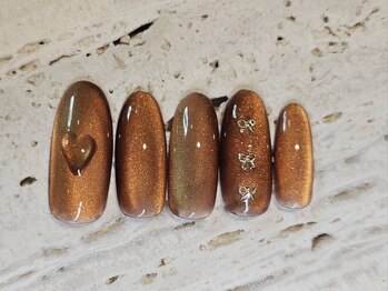 プロモート 岡山城下店(Promote)/ブラウンマグバレンタインネイル