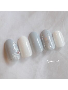 たゆ ネイル(たゆnail)/キラキラグレーネイル