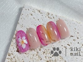 バリ夏/ハイビスカスネイル
