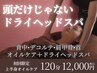 人気NO.2☆120分ツライ首肩こりに！首肩うで背中オイルケア+ドライヘッドスパ