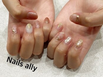 ネイルズアリー 立川店(Nails ally)/スモーキーピンク×ニュアンス
