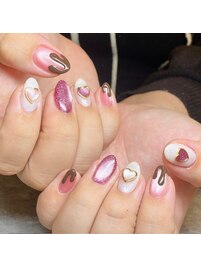 バレンタインネイル