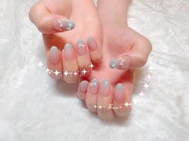 Suzu/仙台/水色ネイル