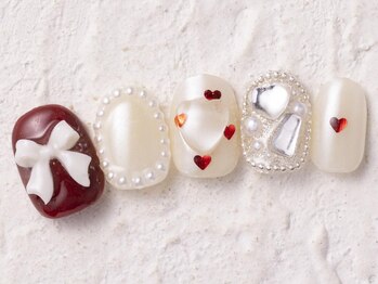 アイネイルズ 横浜WEST店(I-nails)/ハートミラーリボン11500円
