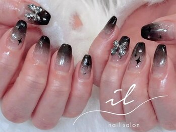 イル 神戸店/黒グラデーション×ラメ
