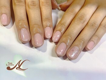 ナップ ラバーズ(Nap Lovers)/透け感ピンク×オーロラネイル