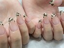 レオパード×フレンチネイル