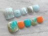 【フットネイル】【新規】プチ贅沢デザイン¥7550