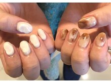 ネイル アヴァンス あべのルシアス店(Nail AVANCE.)/ホワイト×もやもや　misa
