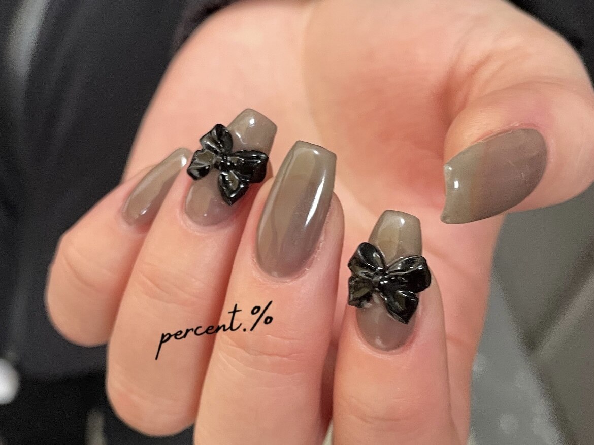 商品説明必読!!りぼんネイルパーツ❤︎黒 お 手頃 価格