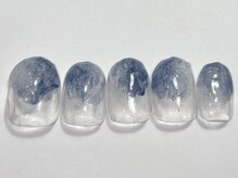 ネイルメゾン 渋谷店(NAIL MAISON)/ぷっくりブルーニュアンス￥5500