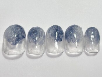 ネイルメゾン 渋谷店(NAIL MAISON)/ぷっくりブルーニュアンス￥5500