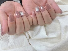アバネイル 藤が丘(AVA NAIL)/【くすみピンク×チェック柄】
